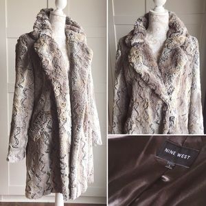 NEW - Faux Fur Coat, Nine West (Large)